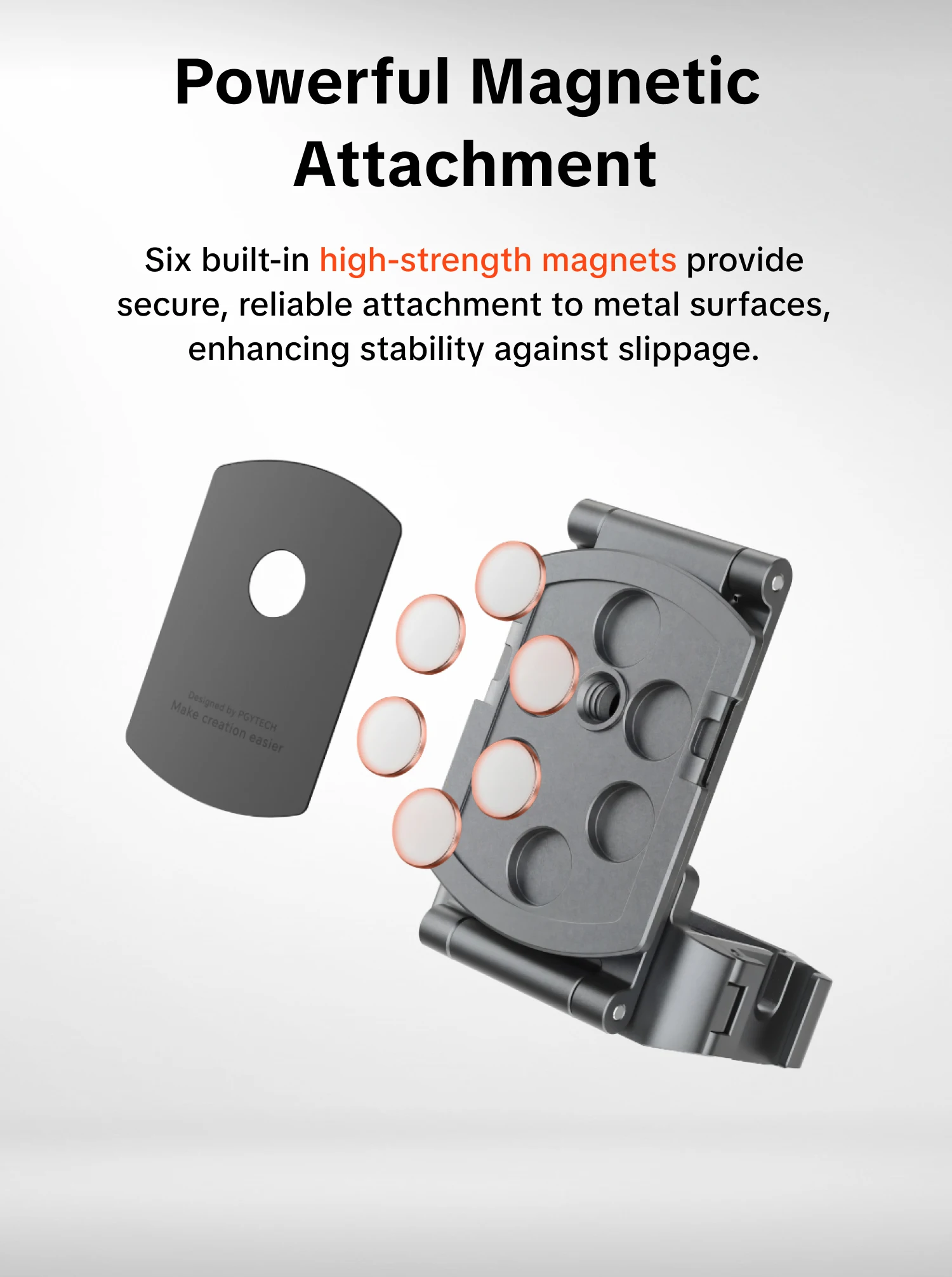 PGYTECH Magnetic Expansion Adapter Frame for DJI Osmo Pocket 3, Dual-Foldable Stand with Arca-Swiss & Cold Shoe Mount - Image 9