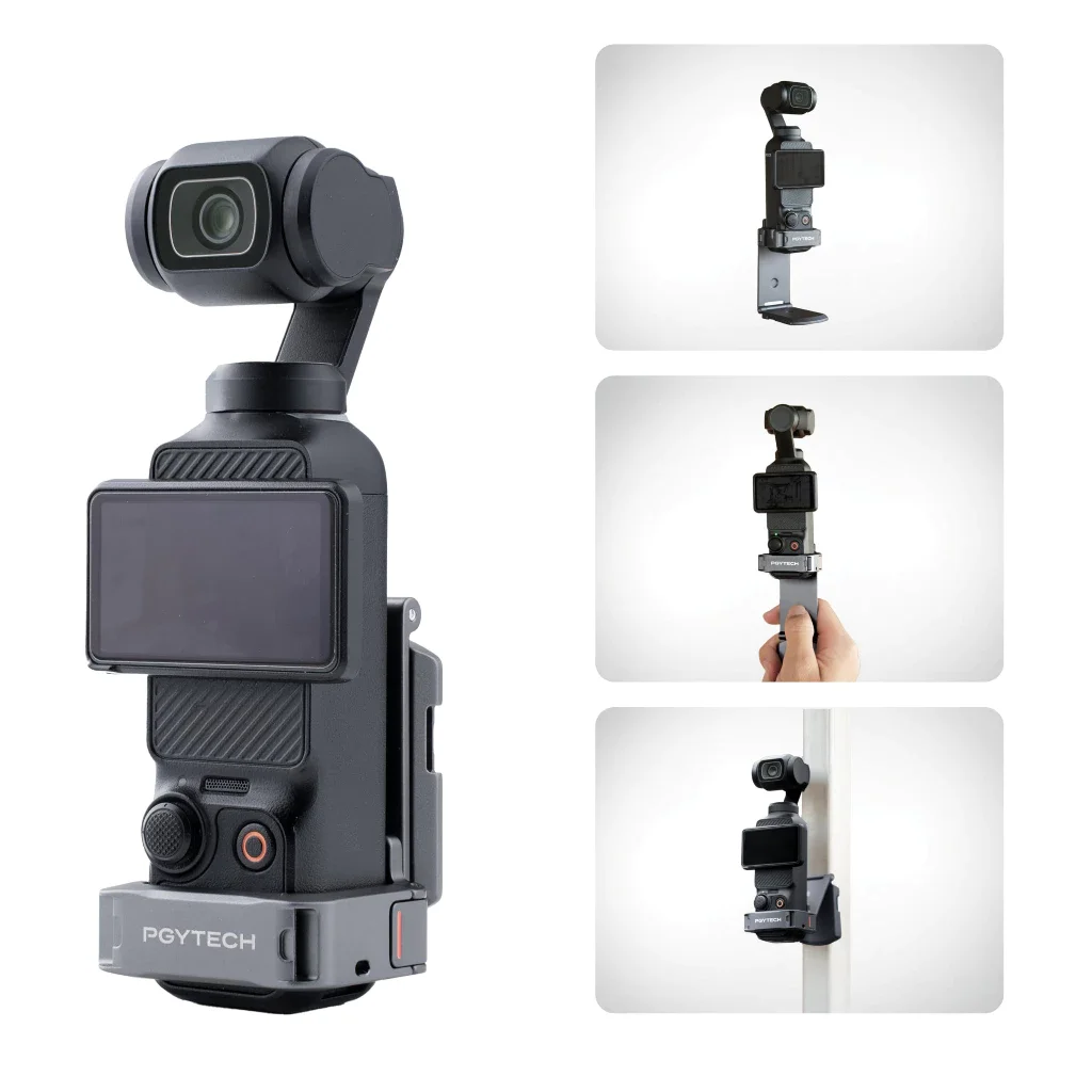 PGYTECH Magnetic Expansion Adapter Frame for DJI Osmo Pocket 3, Dual-Foldable Stand with Arca-Swiss & Cold Shoe Mount - Image 2