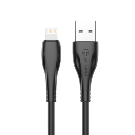 Techancy Cabo De Dados De Carregamento Super-Rápido 6A Preto TB1763, Porta Usb-TIp8/X/11-14, 1 M De Comprimento, Carregamento Rápido